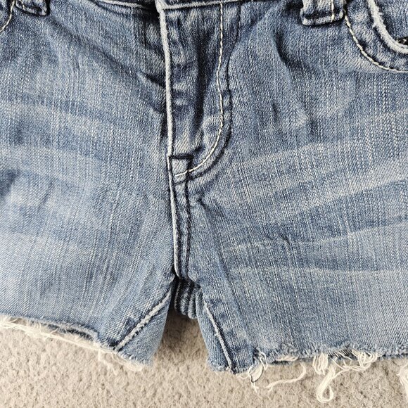 LA Idol Jean Shorts Womens 30 (29x2) Blue Jorts Cut Offs Embellished Embroidered - Picture 4 of 16